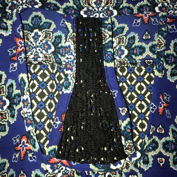 Blue Patterned Mini Dress with POCKETS - Picture 4 of 4